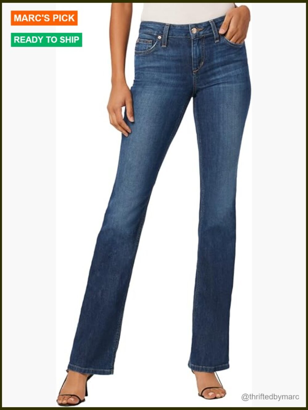 High Rise Bootcut Jeans, Slim Fit, 34 Inseam, Stretch Denim